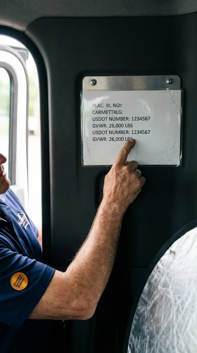 USDOT licensing placard verification in Glennville